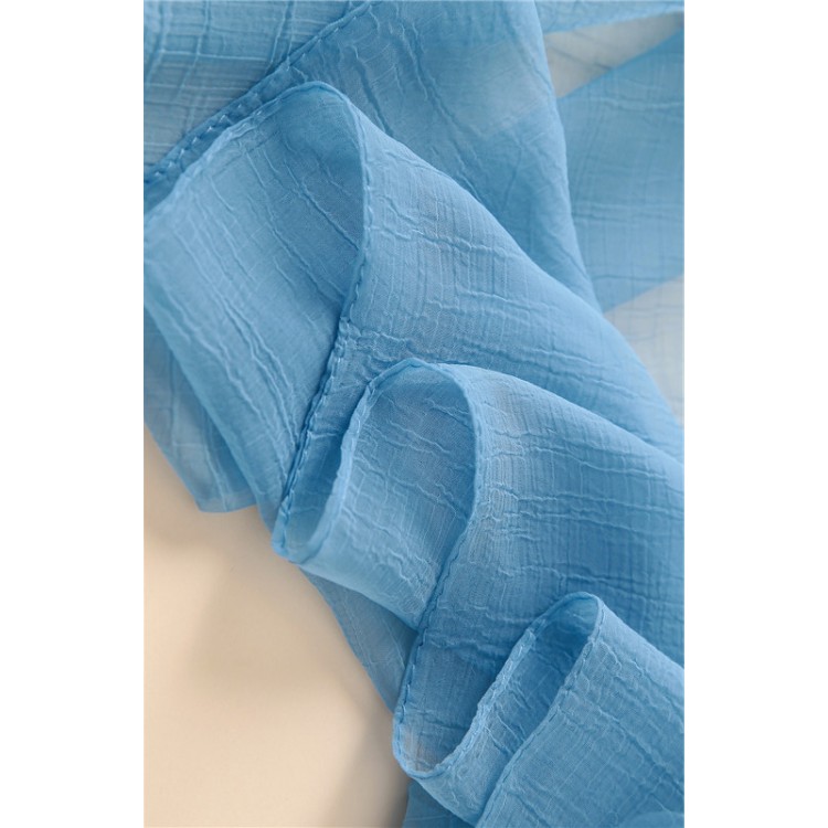 Шифоновий шарф синій однотонний 135*160см - 3