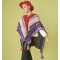 Вязаное пончо женское цветное с помпонами 135*100 см