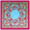 Атласный платок голубой с розами французский стиль 90*90 см