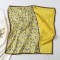 Шовкова хустка жіноча жовта з принтом "Садові квіти" 70*70 см
