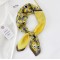 Шелковый платок женский желтый "Садовые цветы" 70*70 см