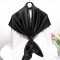 Атласный платок женский черный однотонный классический, 90*90 см