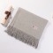Жіночий шарф кашеміровий світло-сірий натуральний 200*68 см