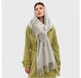 Женский кашемировый шарф светло-серый натуральный 200*68 см