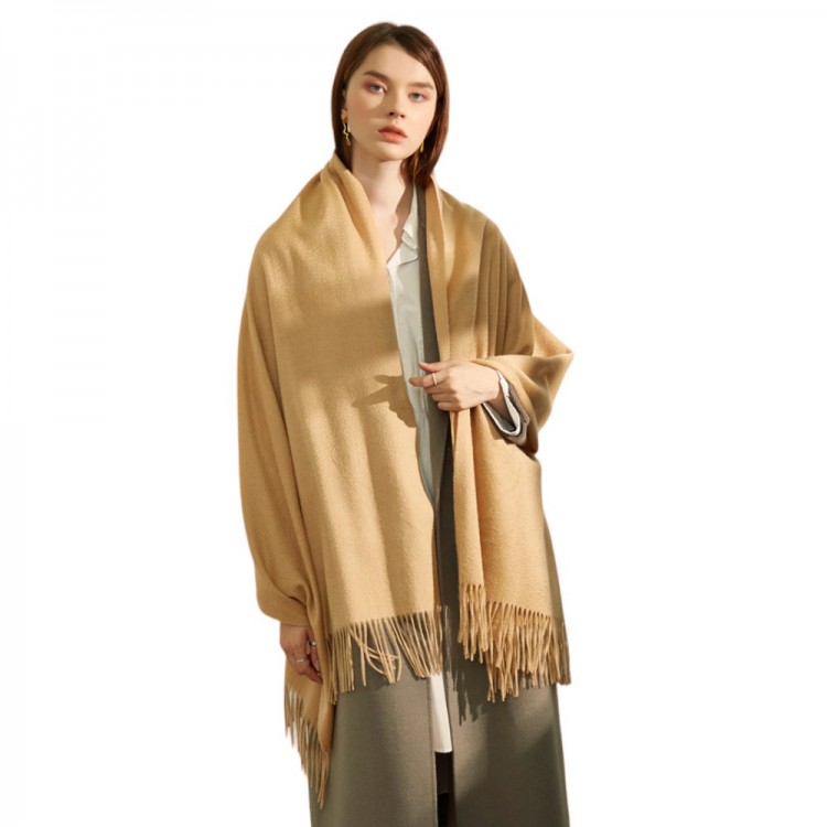 Жіночий шарф кашеміровий пшеничний natural 200*68