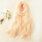 Женский шарф жатка прозрачный молочно-персиковый, 135*160см