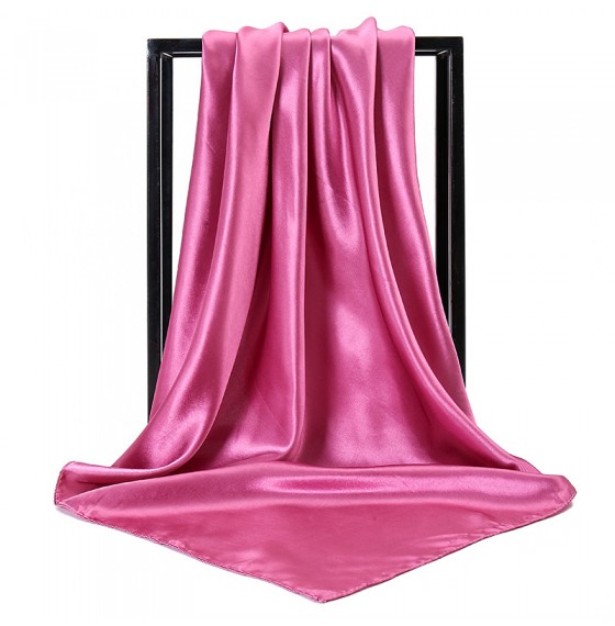 Атласный платок женский фрезовый однотонный, 90*90 см