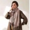 Жіночий шарф кашеміровий пудровий із сірим м'який, 180*70