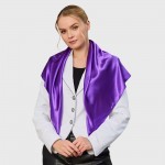 Атласна хустка жіноча фіолетова однотонна, 90*90 см