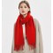 Шерстяной шарф женский красный однотонный, 180*32 см