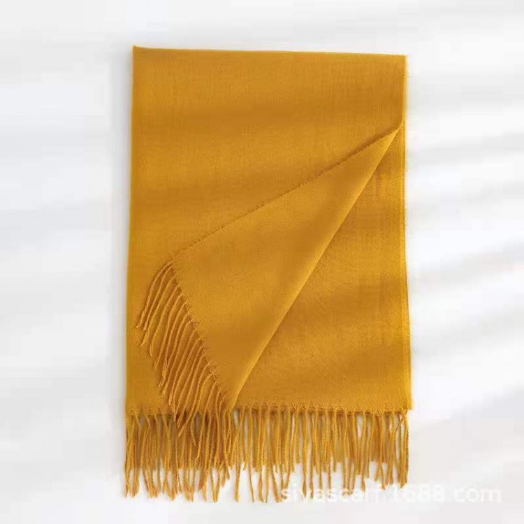 Жіночий шарф жовтий каррі SKY Cashmere, 180*70 см - 3