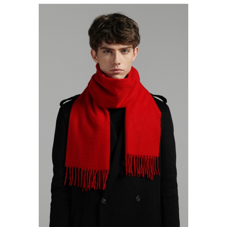 Чоловічий шарф вовняний червоний, 180*33 см - 2