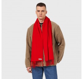 Мужской шарф шерстяной красный классический, 180х33 см