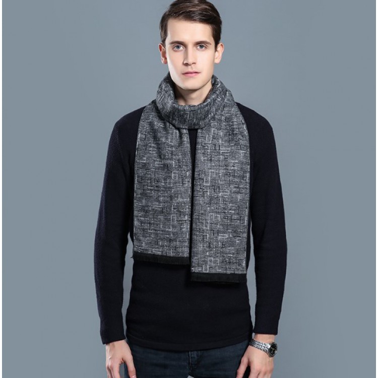 Чоловічий шарф сірий в англійському стилі, 180*30 см