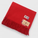 Шарф вовняний чоловічий червоний натуральний, 200*70 см 