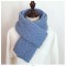 Вязаный шарф шерстяной голубой с узором, 160*25 см