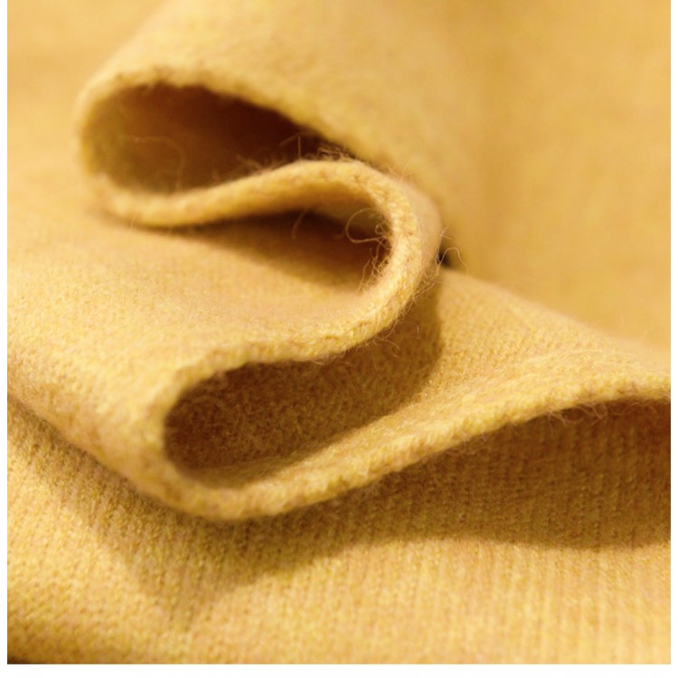 В'язаний шарф вовняний королівський жовтий, 160*25 см - 3