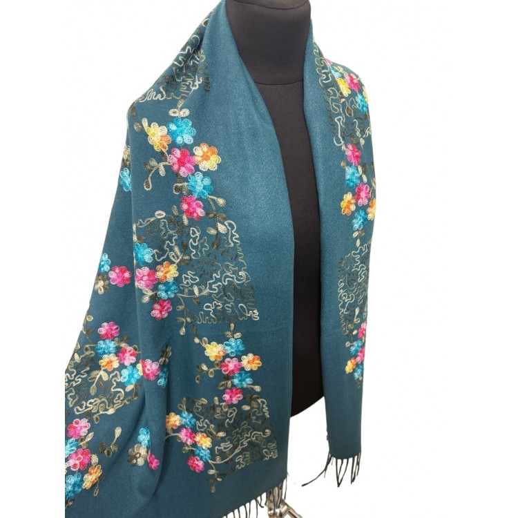 Жіночий шарф хвойний з французькою вишивкою, 185*70 см - 2
