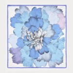 Шовкова хустка шовк синьо-блакитна квітка, 53*53 см