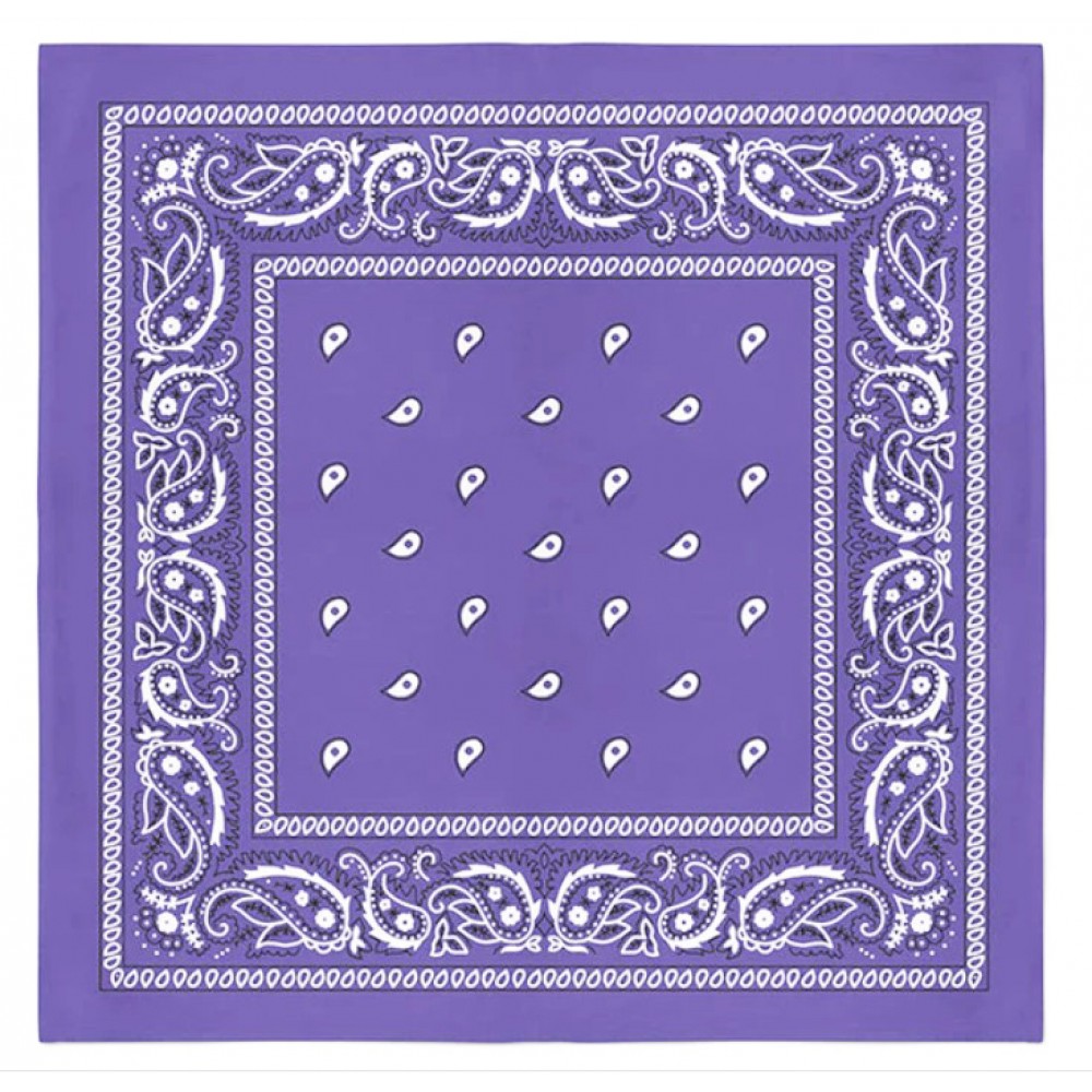 Бандана хлопковая лавандовая классическая, 55*55 см