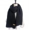 Вязаный шарф черный фактурный теплый, 170*25 см
