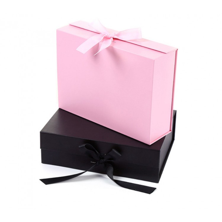 Подарункова коробка рожева з бантом, 23*17*7 см - 6