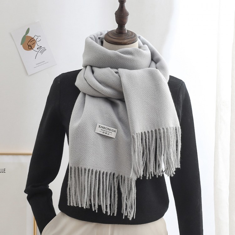 Вовняний шарф жіночий однотонний ніжний grey