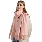 Вовняний шарф жіночий рожевий фламінго однотонний ніжний