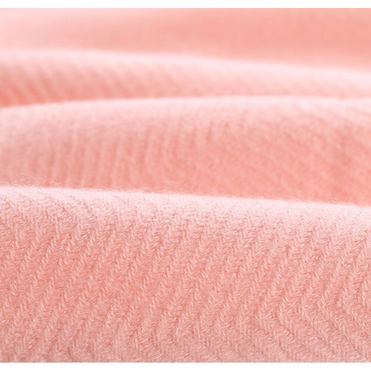 Вовняний шарф жіночий рожевий фламінго однотонний ніжний - 7
