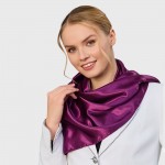 Атласна хустка жіноча сливова однотонна, 90*90 см 