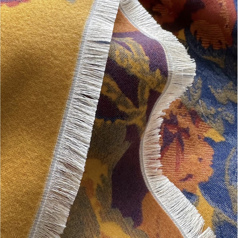 Кашеміровий шарф палантин жіночий двосторонній медовий, 185*65 см - 7