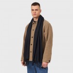 Мужской кашемировый шарф черный однотонный 180*70 см