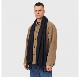 Мужской кашемировый шарф черный однотонный 180*70 см