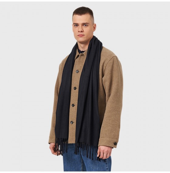 Чоловічий кашеміровий шарф чорний однотонний 180*70 см Чоловічий кашеміровий шарф чорний однотонний 180*70 см