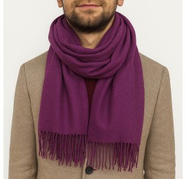 Мужской кашемировый шарф фиолетовый однотонный 180*70 см
