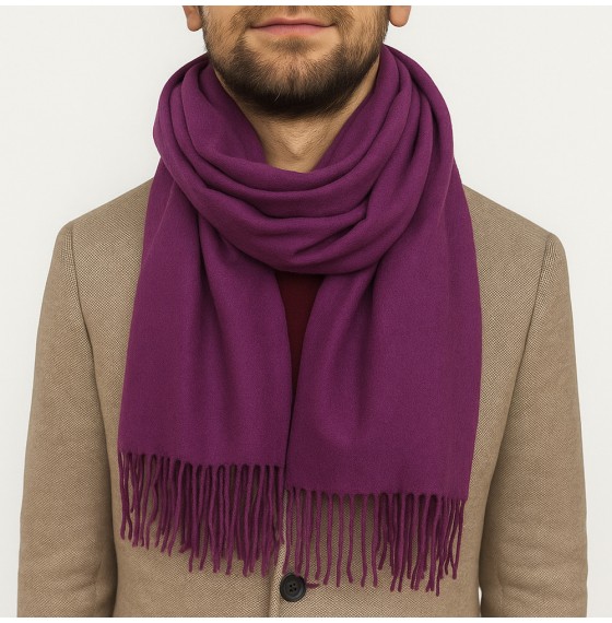 Чоловічий кашеміровий шарф фіолетовий однотонний 180*70 см Чоловічий кашеміровий шарф фіолетовий однотонний 180*70 см