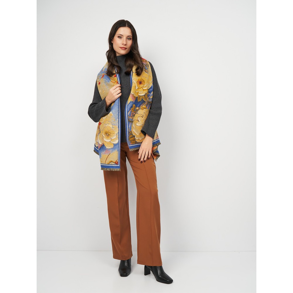 Кашеміровий палантин двосторонній з весняним квітковим принтом, 185х65 см - 4