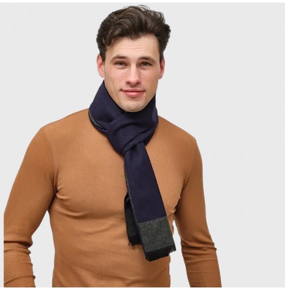 Шарф мужской кашемировый синий элегантный, 180*30 см Шарф мужской кашемировый синий элегантный, 180*30 см