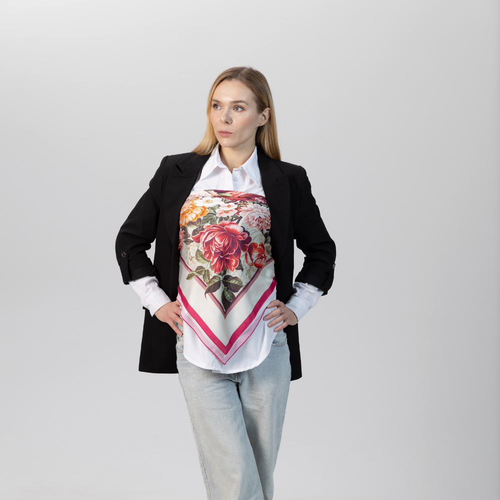 Авторська хустка Таємна мова квітів 90х90 см - 6