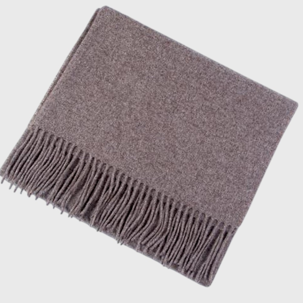 Мужской шарф кофейный шерстяной мягкий 180х33 см 