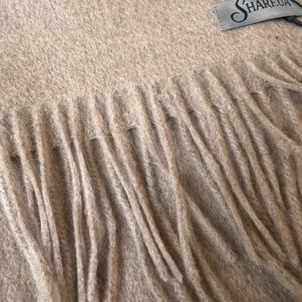 Чоловічий шарф кавовий з ніжної вовни 180х33 см - 5