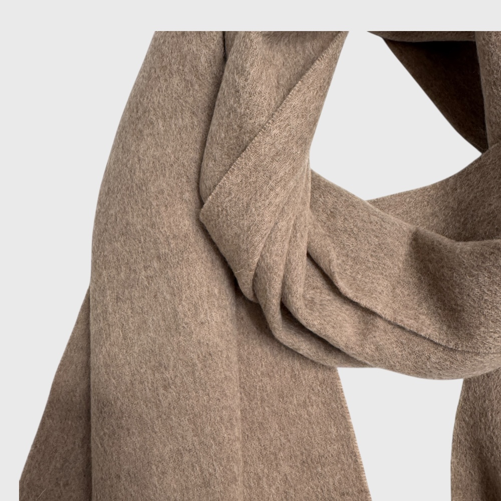 Чоловічий шарф кавовий з ніжної вовни 180х33 см - 3