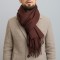 Мужской кашемировый шарф коричневый однотонный 180х70 см