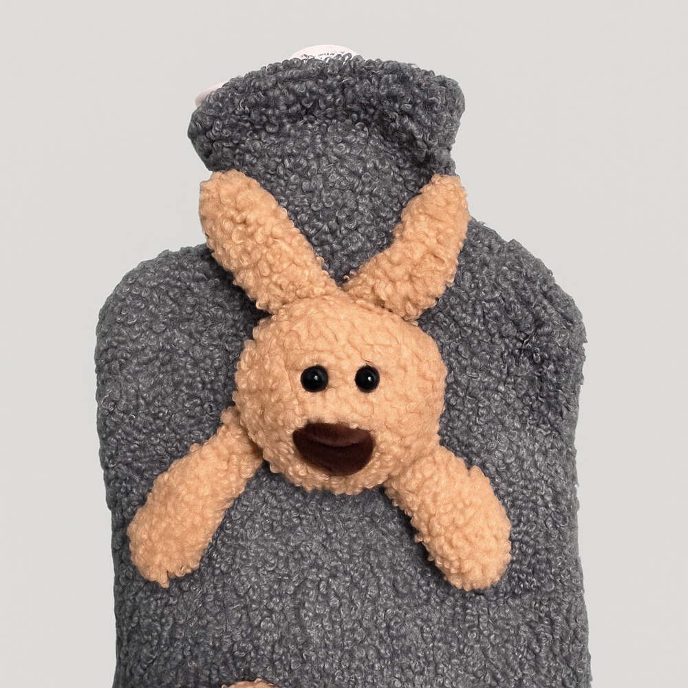 Детская грелка игрушка зайчик плюшевый на 1 литр - 4