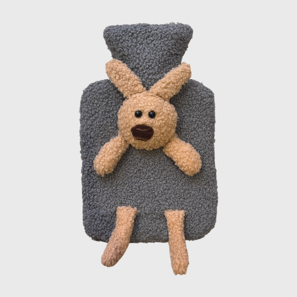 Детская грелка игрушка зайчик плюшевый на 1 литр