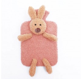 Детская грелка игрушка розовая зайчик плюшевый на 1 литр