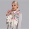 Жіночий шарф білий кашемір з шовковою вишивкою, 185*70 см