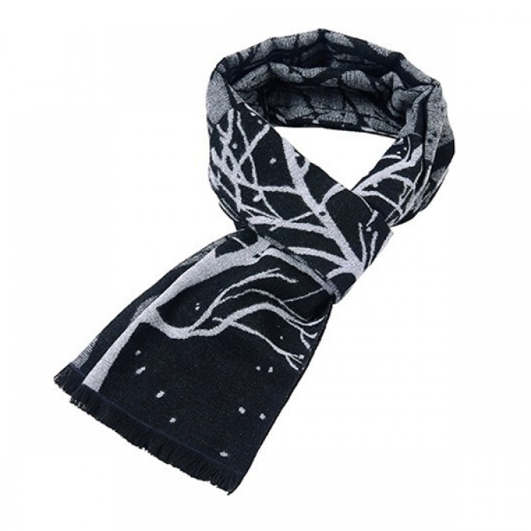 Кашеміровий чоловічий шарф чорно-сірий двосторонній, 180*30 - 3