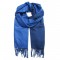 Жіночий шарф двосторонній синій із чорнильним кашемір180*70 см