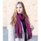 Жіночий шарф двохсторонній вовняний фіалковий 180*70 см